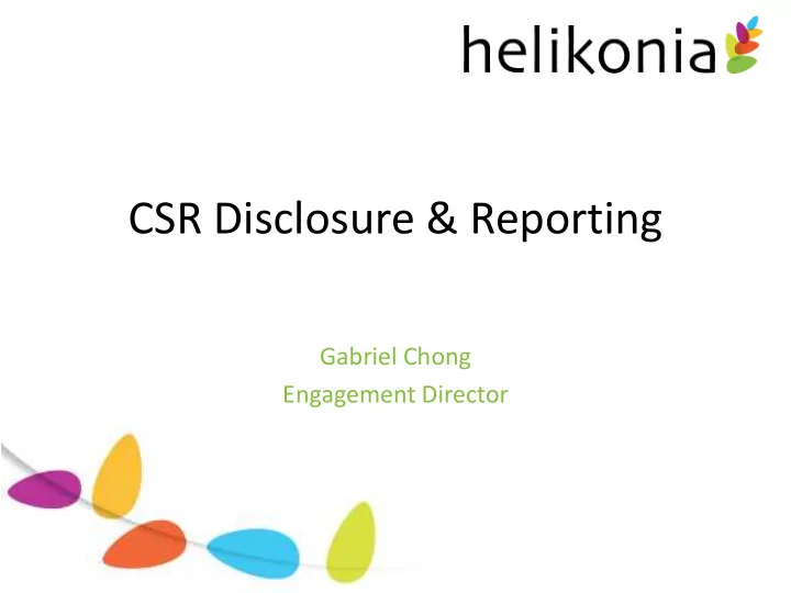 csr disclosure reporting