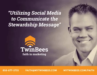 Utilizing Social Media  to Communicate the  Stewardship Message  faith in marketing  faith in