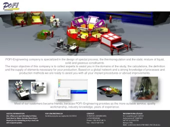 POFI-Engineering company is specialized in the design of special process, the thermoregulation