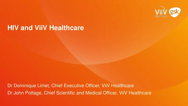 hiv and viiv healthcare