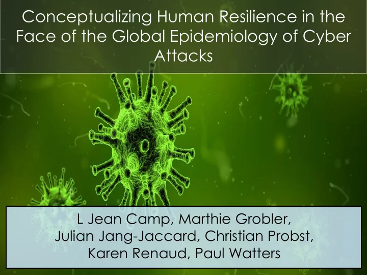 conceptualizing human resilience in the