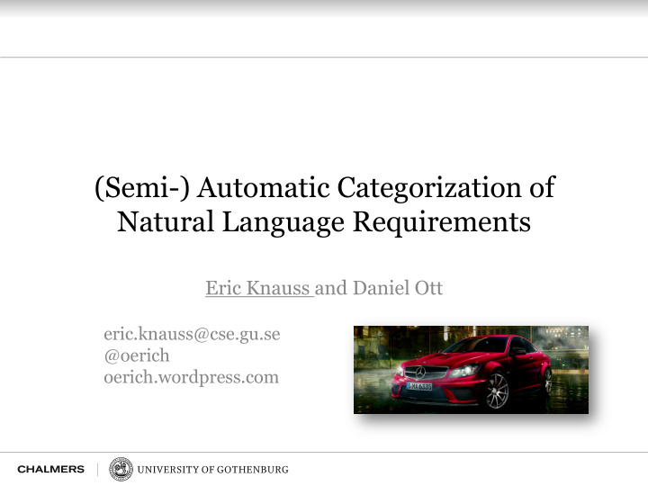 semi automatic categorization of natural language