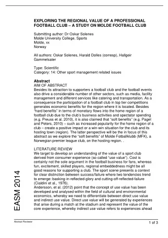 EASM 2014  for clear distinction between success/failure where two tendencies trend  to emerge: