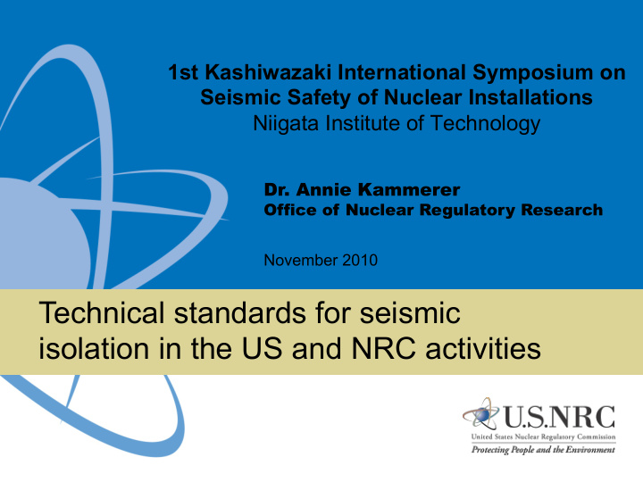 technical standards for seismic isolation in the us and