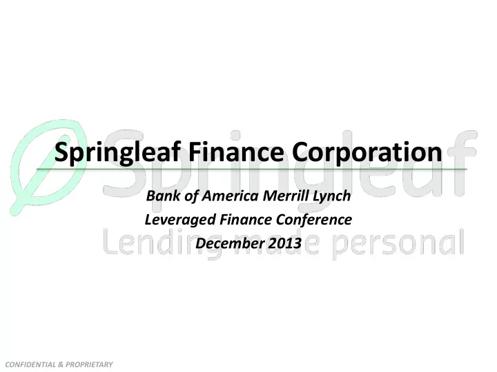 springleaf finance corporation