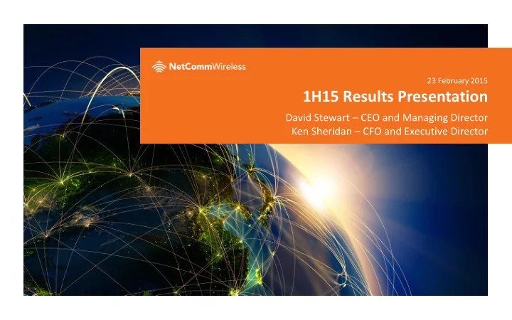 1h15 results presentation
