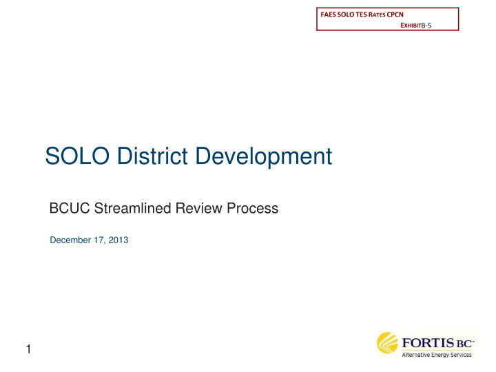 solo district development