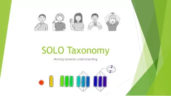 SOLO Taxonomy  Moving towards understanding  What is SOLO Taxonomy?  The Structured Overview of