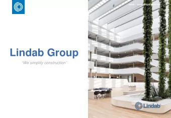 Lindab Group  We simplify construction  1  lindab  |  we simplify construction  lindab  | we