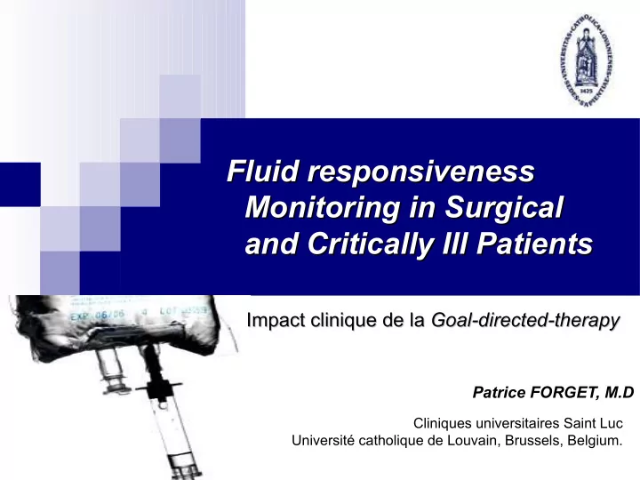 fluid responsiveness fluid responsiveness monitoring in