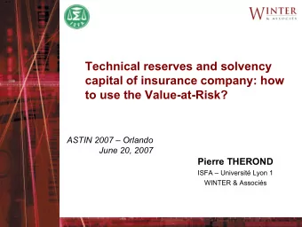 Technical reserves and solvency  capital of insurance company: how  to use the Value-at-Risk?