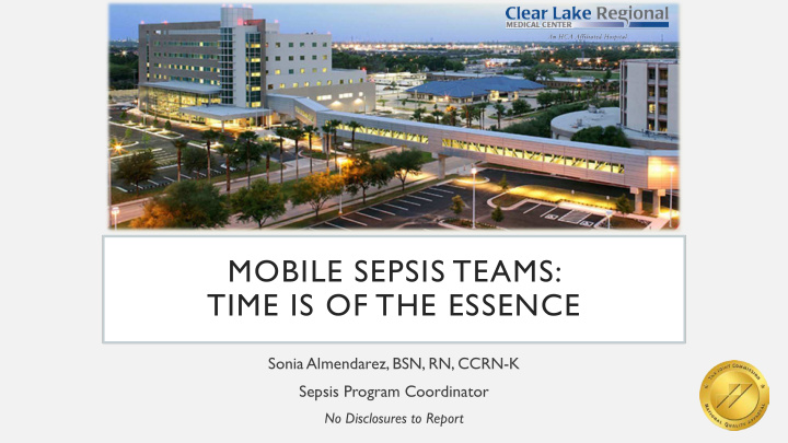 mobile sepsis teams time is of the essence
