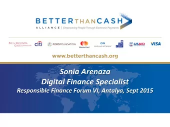 Sonia  Arenaza    Digital  Finance  Specialist    Responsible  Finance  Forum