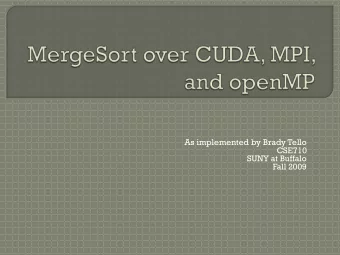 SUNY at Buffalo  Fall 2009  MergeSort review (quick)  Parallelization strategy