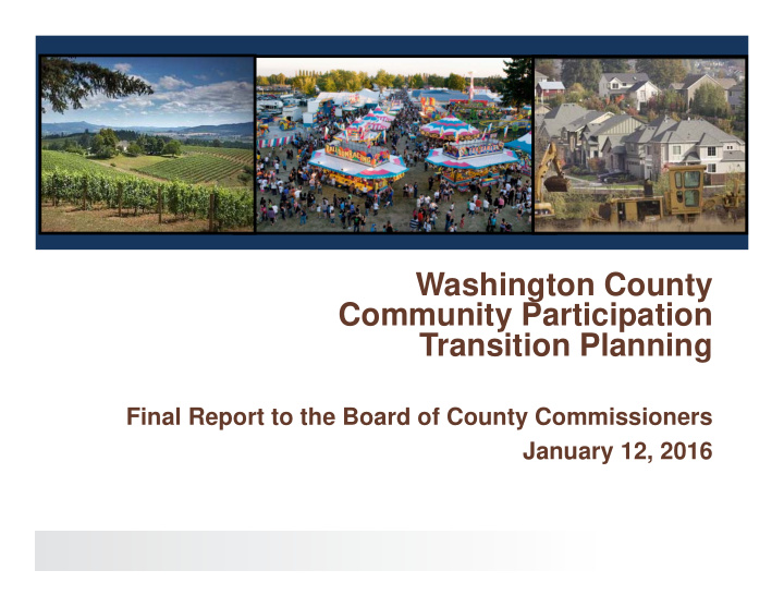 washington county community participation transition