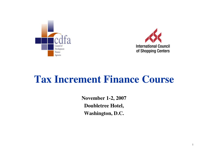 tax increment finance course