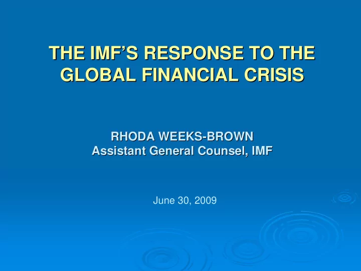 the imf s response to the s response to the the imf