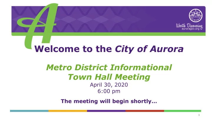 welcome to the city of aurora