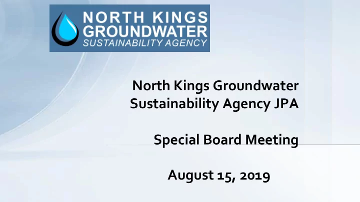 sustainability agency jpa special board meeting