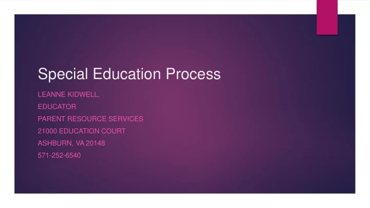 special education process