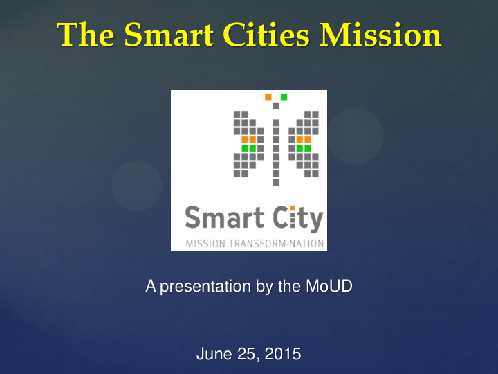 the smart cities mission