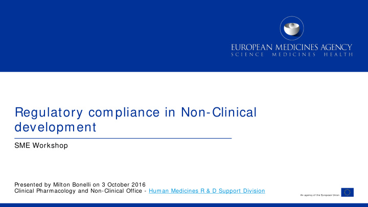 regulatory compliance in non clinical development