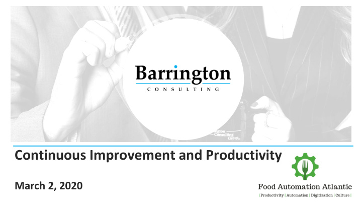 continuous improvement and productivity