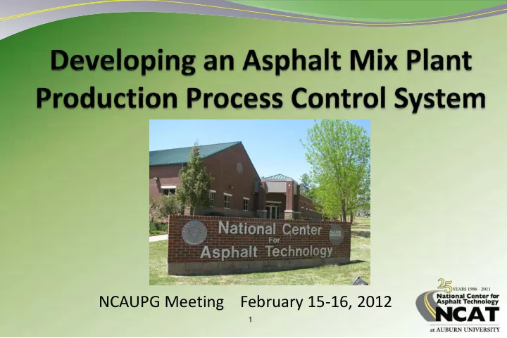 ncaupg meeting february 15 16 2012
