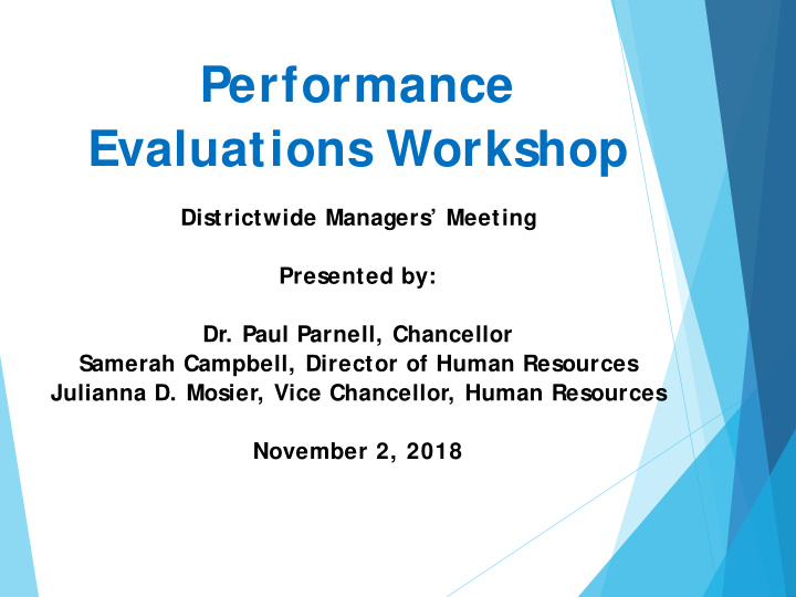 performance evaluations workshop