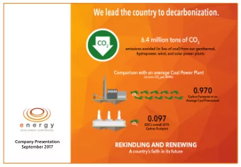 Company Presentation  September 2017  DISCLAIMER This presentation contains certain forward