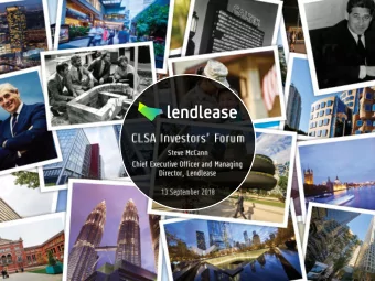 2 LENDLEASE  PRESENTATION TO CLSA INVESTORS FORUM  3   $55.9b Urbanisation pipeline 2  By