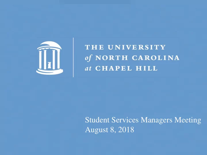 student services managers meeting