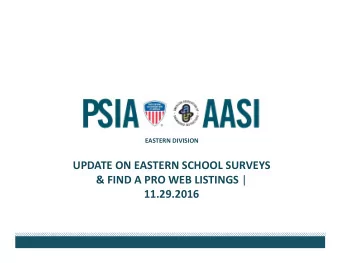 UPDATE ON EASTERN SCHOOL SURVEYS &amp; FIND A PRO WEB LISTINGS |  11.29.2016 EASTERN SCHOOL