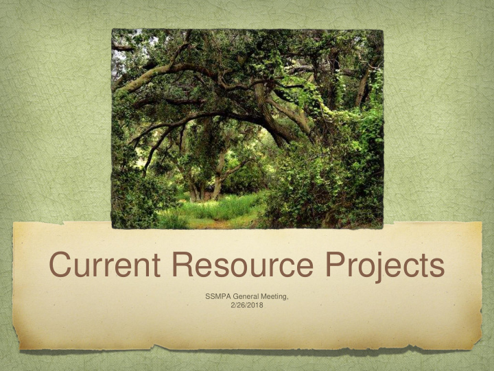 current resource projects
