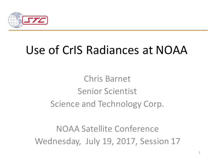 use of cris radiances at noaa