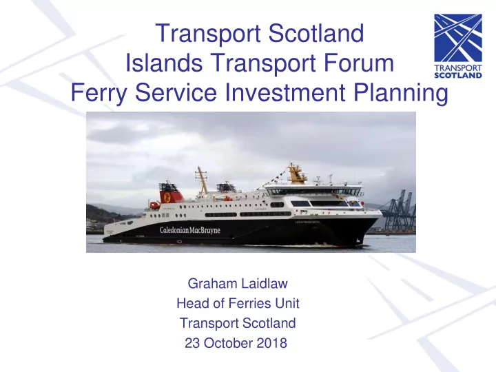 transport scotland islands transport forum ferry service