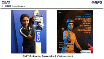 Disclaimer  This presentation may include statements which may constitute forward-looking