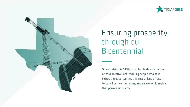 ensuring prosperity through our bicentennial