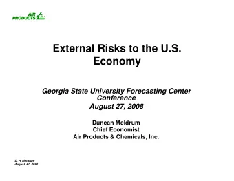 External Risks to the U.S.  Economy  Georgia State University Forecasting Center  Conference