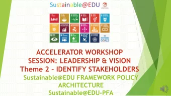 ACCELERATOR WORKSHOP  SESSION: LEADERSHIP &amp; VISION Theme 2  IDENTIFY STAKEHOLDERS