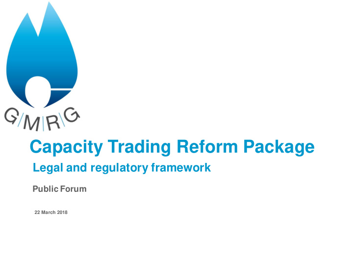capacity trading reform package