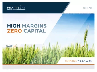 CORPORATE PRESENTATION  PrairieSky Royalty Snapshot $ 2.0  TSX  Balance Sheet  Billion  PSK