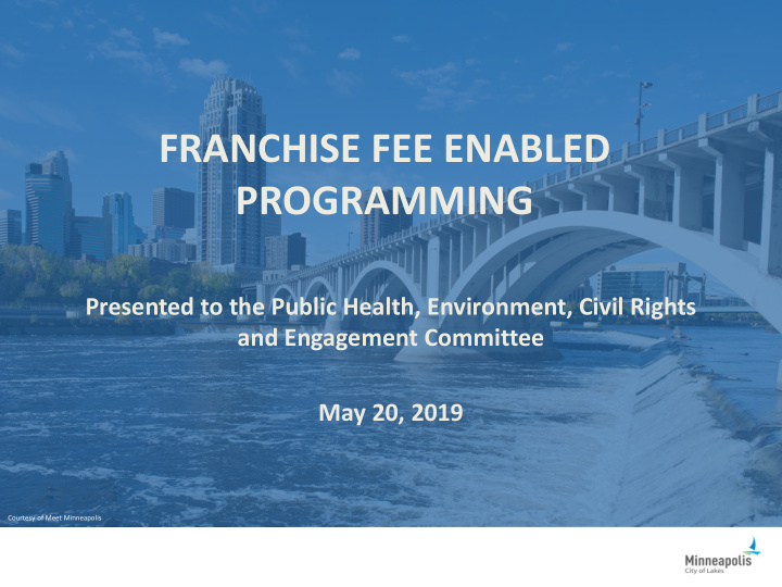 franchise fee enabled programming