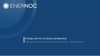 Energy service company perspective  AEMC public forum on competition in metering and related
