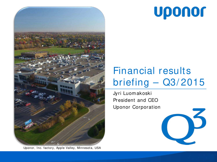 financial results briefing q3 2015