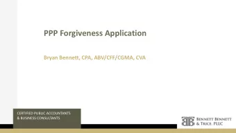 PPP Forgiveness Application  Bryan Bennett, CPA, ABV/CFF/CGMA, CVA  CERTIFIED PUBLIC ACCOUNTANTS