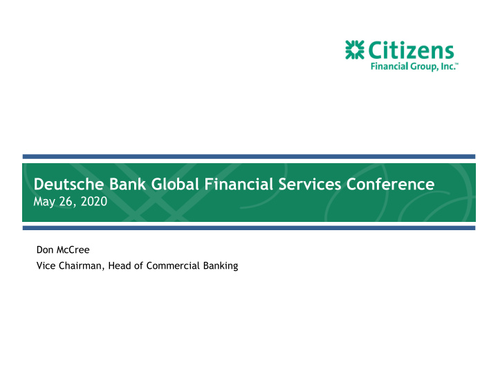 deutsche bank global financial services conference