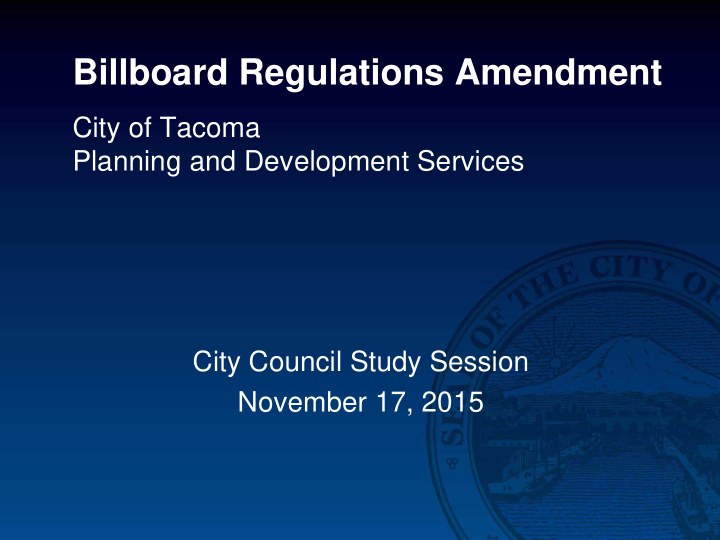 billboard regulations amendment