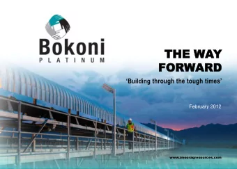 FORWARD  FORWARD Building through the tough times  February 2012  www.anooraqresources.com