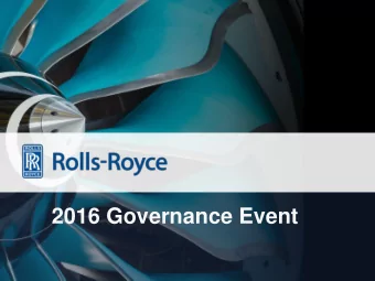 2016 Governance Event  Ross Hawley  Investor Relations  Agenda for today  Welcome  Ian Davis